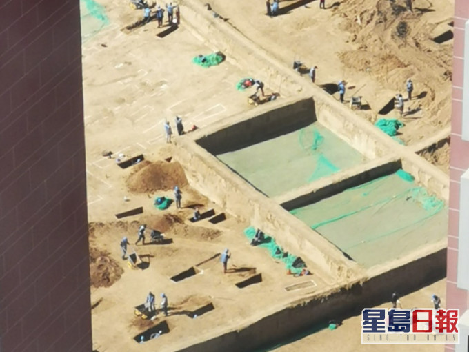 西安南郊一建築工地正在進行考古發掘。網圖