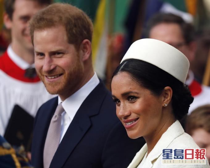 英国哈里王子与夫人梅根。AP