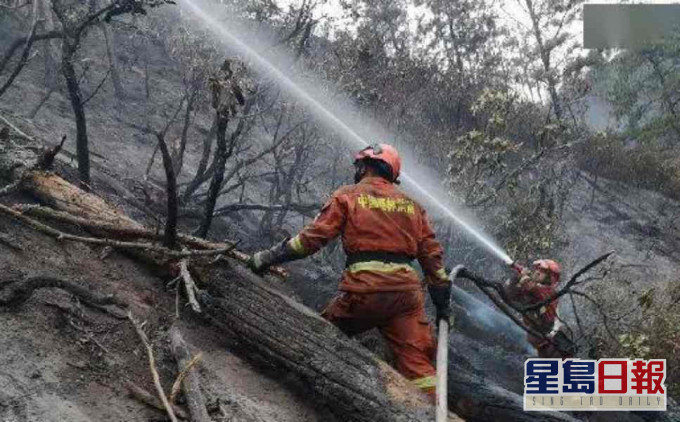 四川涼山「3.28」森林火災消防奮力撲救。