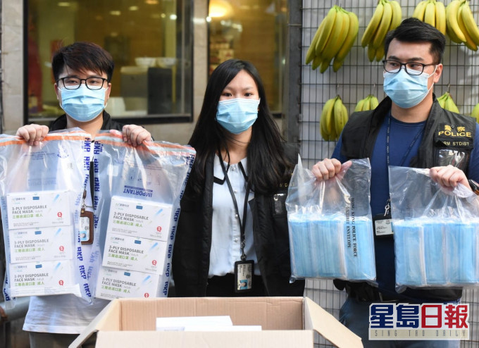 警方就案件拘捕5名男子,相信仍然有問題口罩在市面流通。