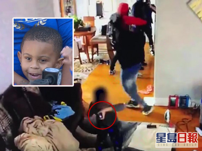 5歲男童勇敢對抗4名闖屋槍匪,只為護母。(電視截圖)