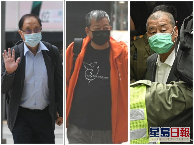 由左至右楊森,李卓人及黎智英。
