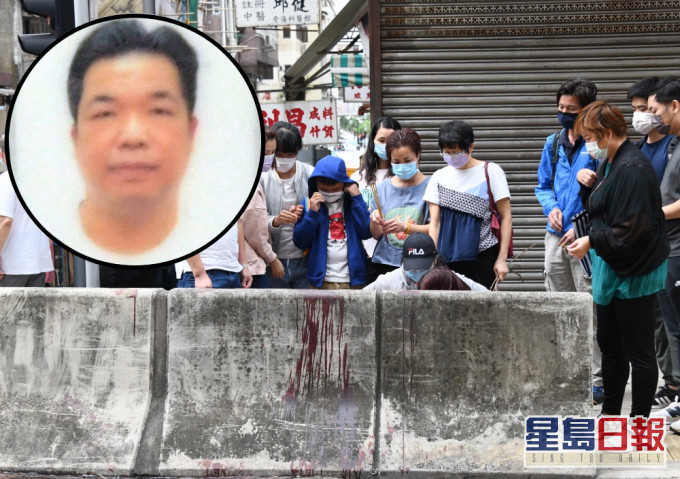 死者(小圖)的家屬昨日到現場路祭。