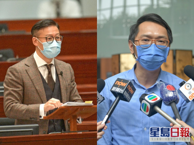 張國鈞(左)及陸頌雄(右)等議員發文支持中央決定。資料圖片