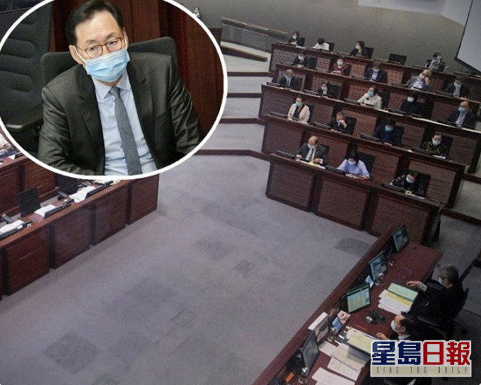 財會續會,繼續審議涉及1375億元的第二輪「防疫抗疫基金」撥款。小圖為陳健波(資料圖片)
