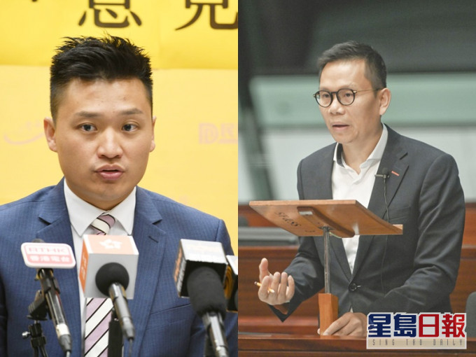 郑泳舜(左)及陈恒镔(右)再次要求政府推出失业援助金。资料图片