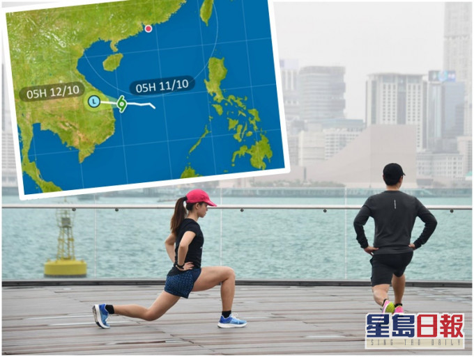 「蓮花」料移向越南中部。本港今晚風勢增強。隨後一兩日有大雨及強風。資料圖片(小圖為天文台截圖)