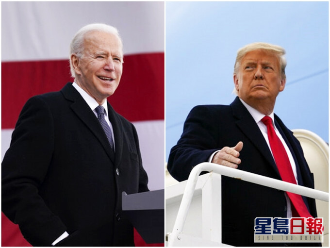 美国总统特朗普(右)将不会出席候任总统拜登(左)的就职典礼,亦不会在仪式前与拜登在白宫见面。AP图片