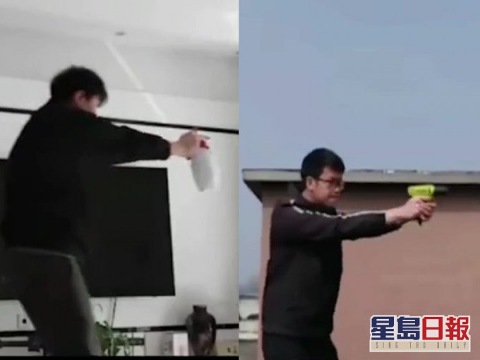疫情下,警校生上网课的画风引来网民热议。(网图)