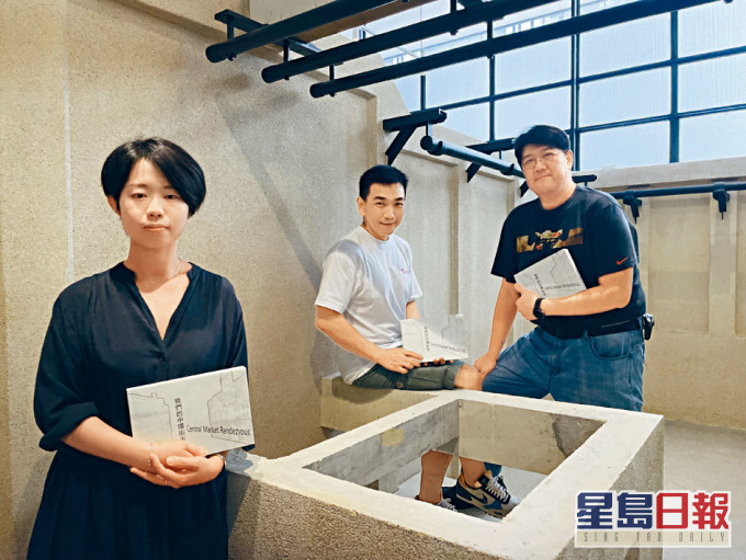 ■左起,《我們的中環街市》作者朱雋穎、合和雞鴨東主王偉樑和永成號東主黎漢源,一同出席活動,分享中環街市之歷史點滴。