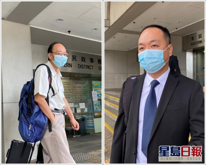 被告张伟祥(左)及警员郭景裕(右)。张旭珊摄