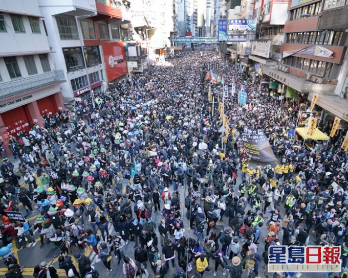 网民在去年12月8日发起大游行。 资料图片