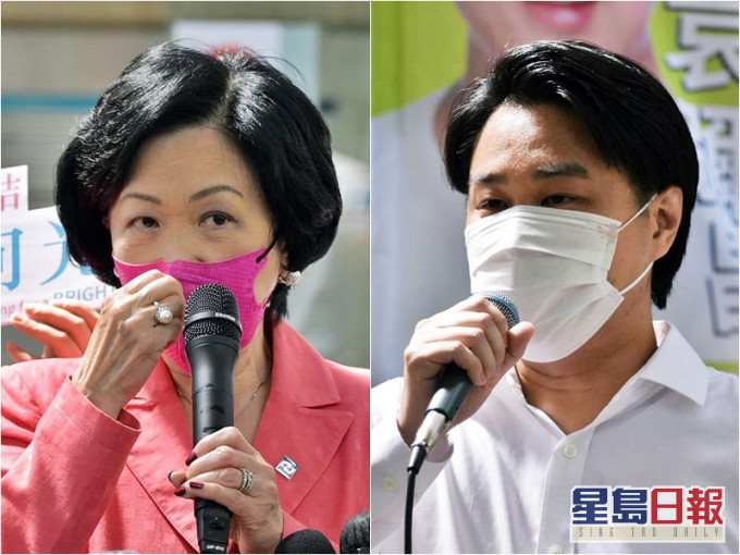 叶刘淑仪及袁弥昌在港岛区对战。