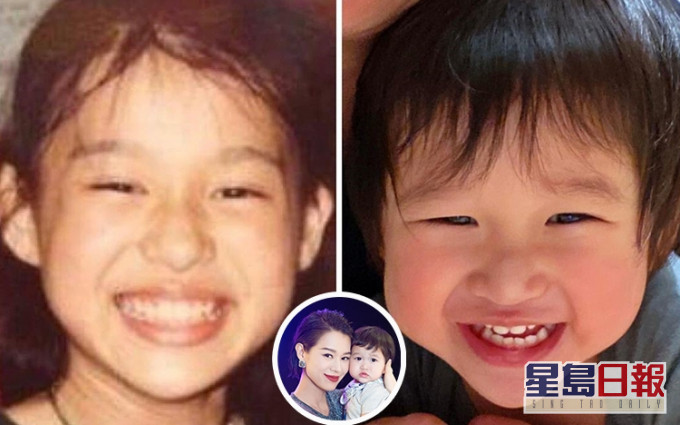 杏兒在IG分享童年照,與細仔Ryan的萌照作對比,兩母子勁似樣!