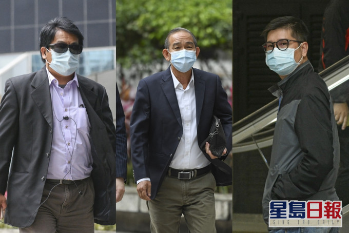 左起:被告王志榮、被告鄧英斌、被告黃英傑。資料圖片