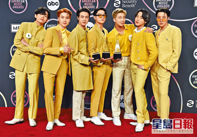 BTS在AMA擸3獎成贏家，包括全晚大獎「年度藝人」。