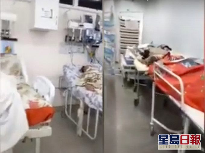 巴西醫院走廊變停屍間,影片截圖