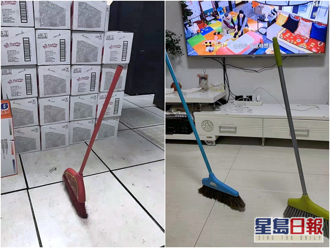 扫把的照片瞬间刷爆IG、朋友圈及微博。网图