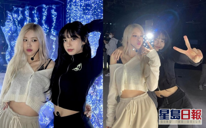 BLACKPINK成员Rosé(左)同Lisa有型又得,活泼又得。