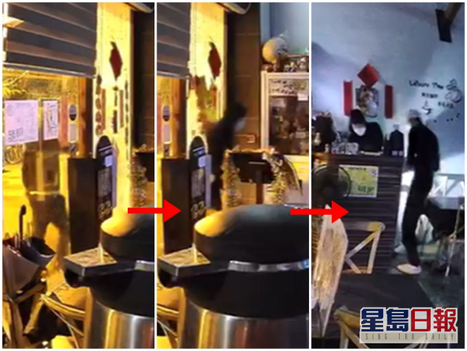 西餐厅东主莫先生提供的闭路电视片段截图
