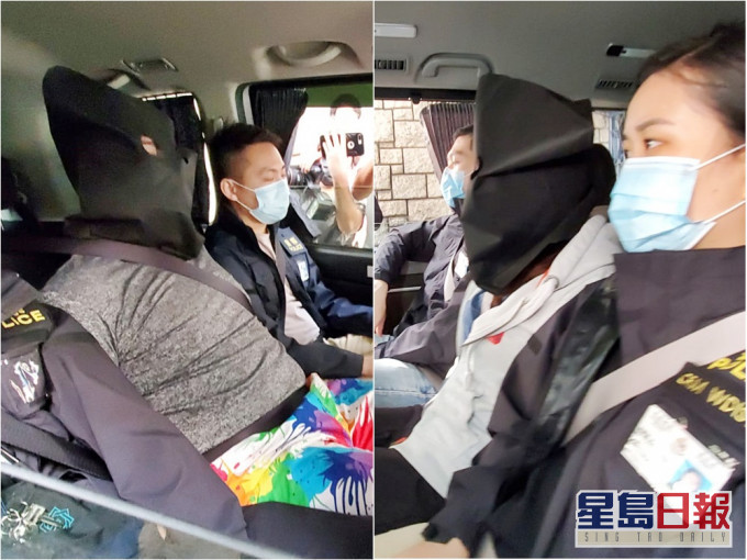警方拘捕4名男女,涉與9宗港島商舖案有關。左圖為被捕男主犯、右圖為其中一名被捕女子。林思明攝