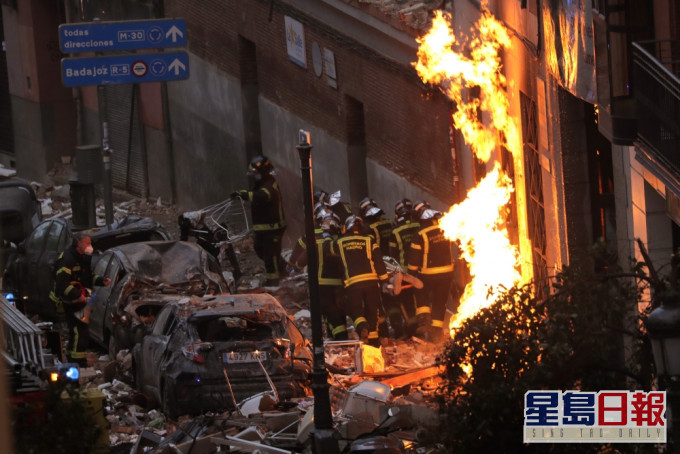 西班牙首都馬德里市中心一幢住宅樓宇發生爆炸。ap圖