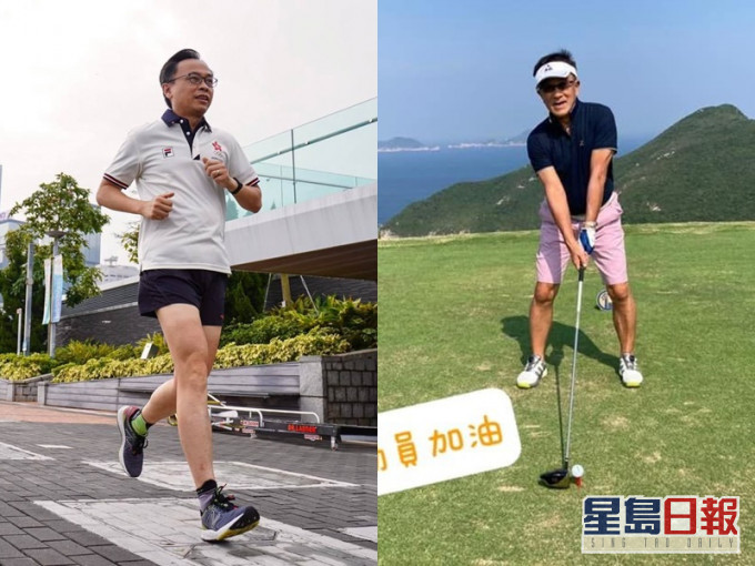 聶德權(左)及田北辰(右)等人為為國家隊及港隊代表打氣。FB圖片