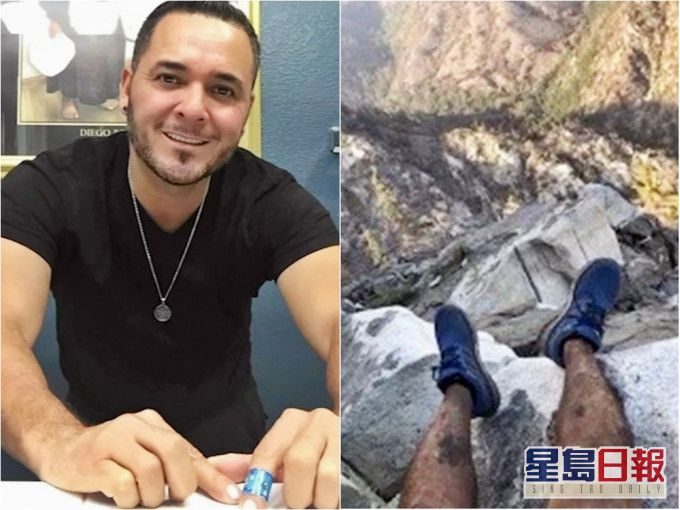 美國一名男子獨自行山卻迷路,最終有網民憑着他傳來的照片成功找到他。網圖