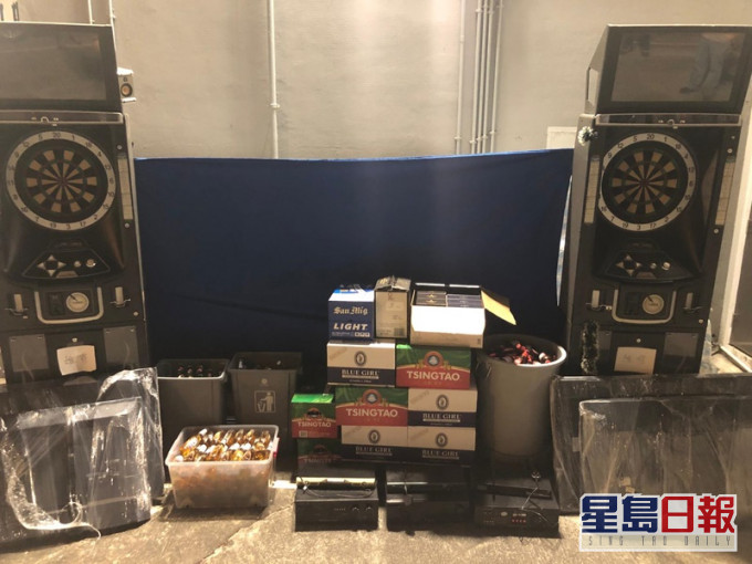 行動中警方撿獲啤酒、烈酒、電視機及音響等。圖:警方提供