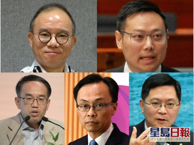 左上起:曾國衞、徐英偉;左下起:許正宇、聶德權、薛永恒。資料圖片
