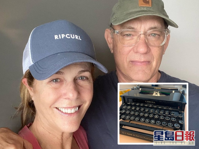 澳男童與新冠病毒撞名遭欺凌,湯漢斯贈同名古董打字機作鼓勵。Tom Hanks Instagram
