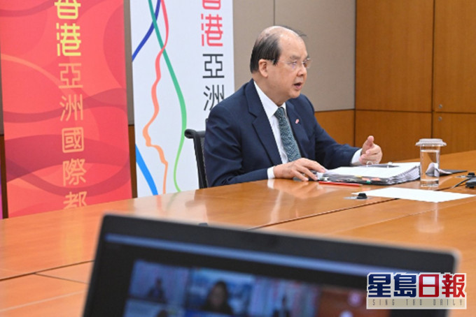 張建宗向東盟商界介紹香港發展。政府新聞處