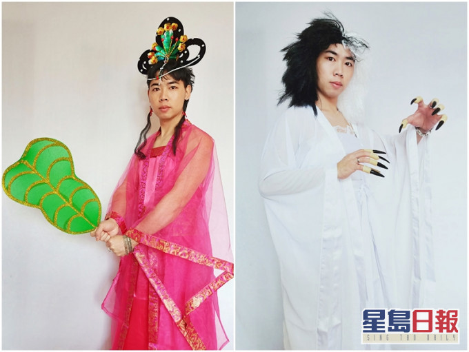 男店主親自擔當模特兒,一人cosplay多個角色。網圖