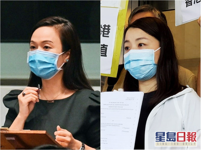 劉小麗(右)提選舉呈請獲勝,陳凱欣(左)被裁定非妥為當選。