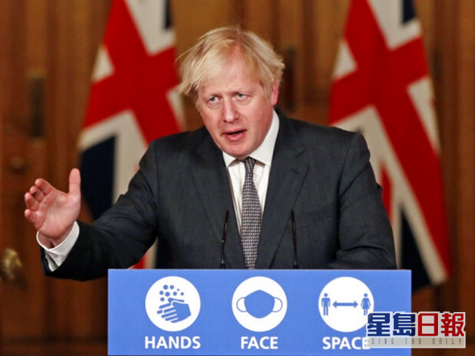 英國首相約翰遜表示，未來數周或要實施比4級防控更嚴格的防疫限制措施。AP圖片