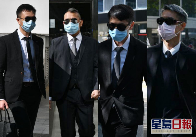 左起:被告傅裕文、被告赖福康、被告张子健、被告赵广林。