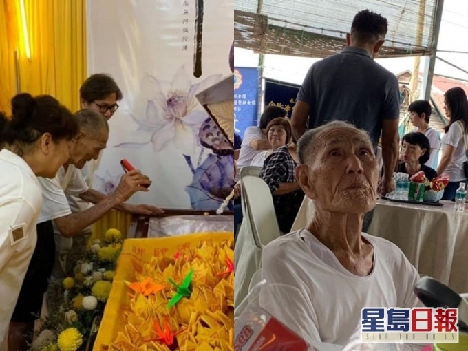 伯伯特意拿手電筒照亮環境,讓自己能清晰看得見愛妻最後一面。網圖