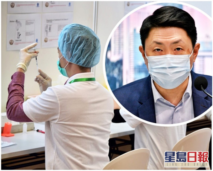 孔繁毅(小圖)建議第二針接種者可請假休息半天或一天。資料圖片