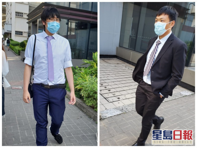 被告嚴世宏(左)及證人 警員麥永祥(右)。王尚哲攝