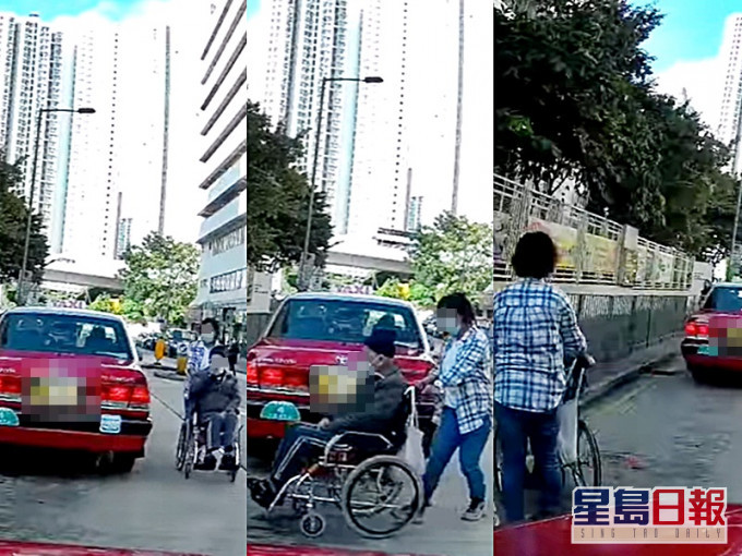 妇人走到车尾时,的士突驶走。的士司机资讯网 Taxi FB影片截图