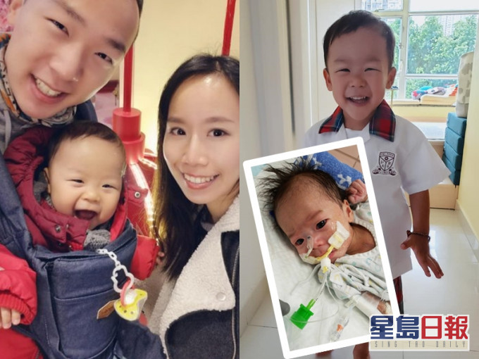 小鐵漢出生就經歷3次手術,插滿輸藥喉。 小鐵漢媽媽facebook圖片