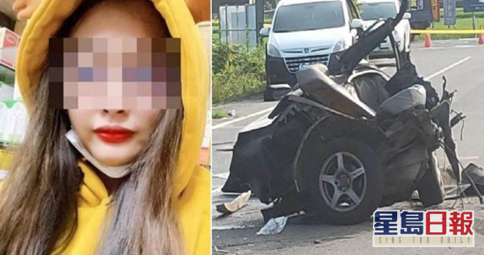 一名21歲姓商女子疑因男友醉酒駕駛,導致嚴重車禍,商女慘死。 網圖