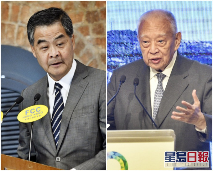 董建华(右)和梁振英是大联盟总召集人。资料图片