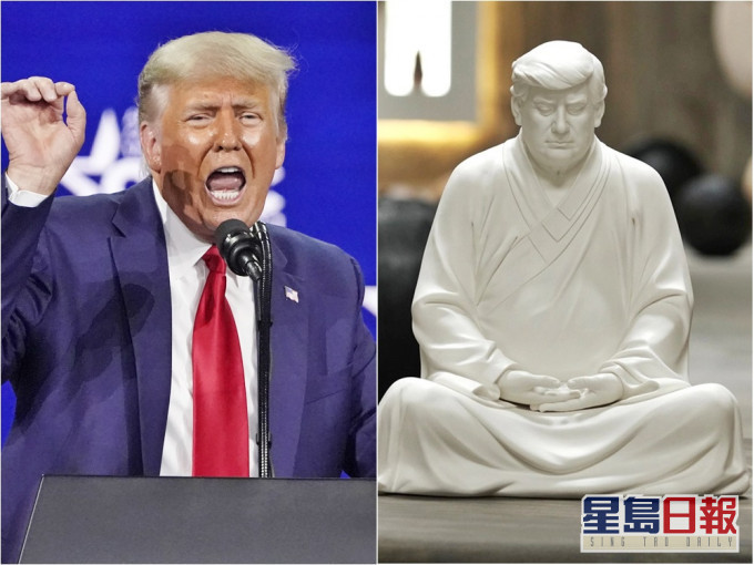 淘寶驚現特朗普的雕塑。左AP圖片、右網圖