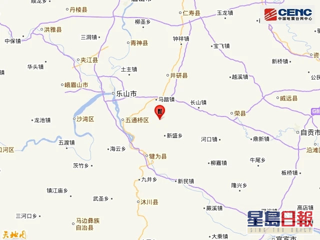 四川乐山犍为县罗城镇发生4.2级地震。