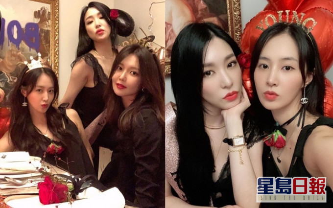 少時難得盛裝合體慶祝Tiffany生日卻沒團體合照。