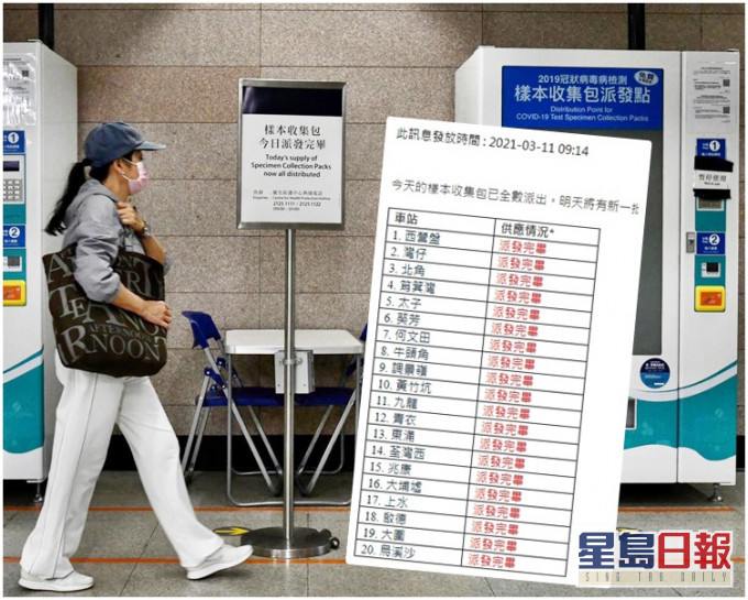 港鐵站每天派發的收集包近來相當搶手,遲來的市民往往撲空。小圖為港鐵網站截圖