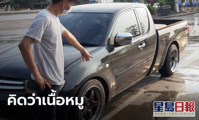 一具無頭女屍從一名泰男車底掉落,司機直至看新聞後方才知曉事件。網圖