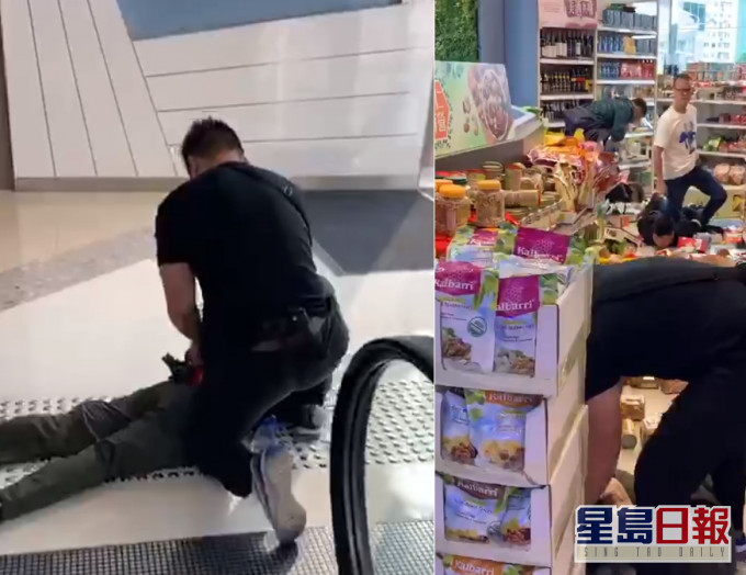 便衣警员拘捕涉案7名男女。网上图片