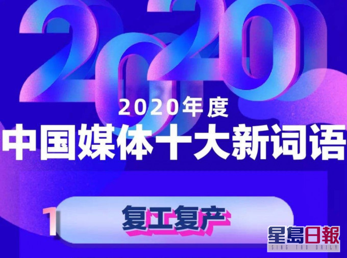 内地发布2020年度中国媒体十大新词语。